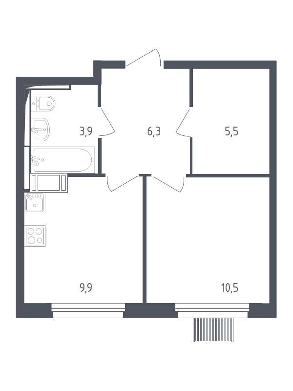 1 ккв 35,6 м²