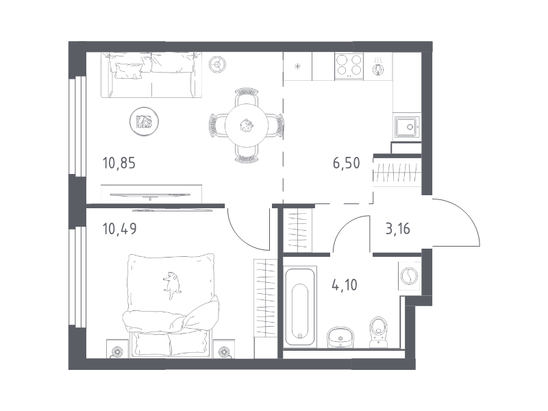 2 ккв (Евро) 35,1 м²