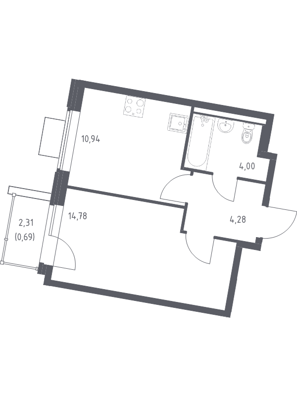 1 ккв 34,7 м²