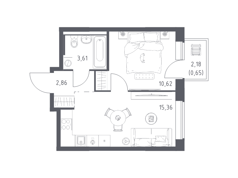 2 ккв (Евро) 33,1 м²