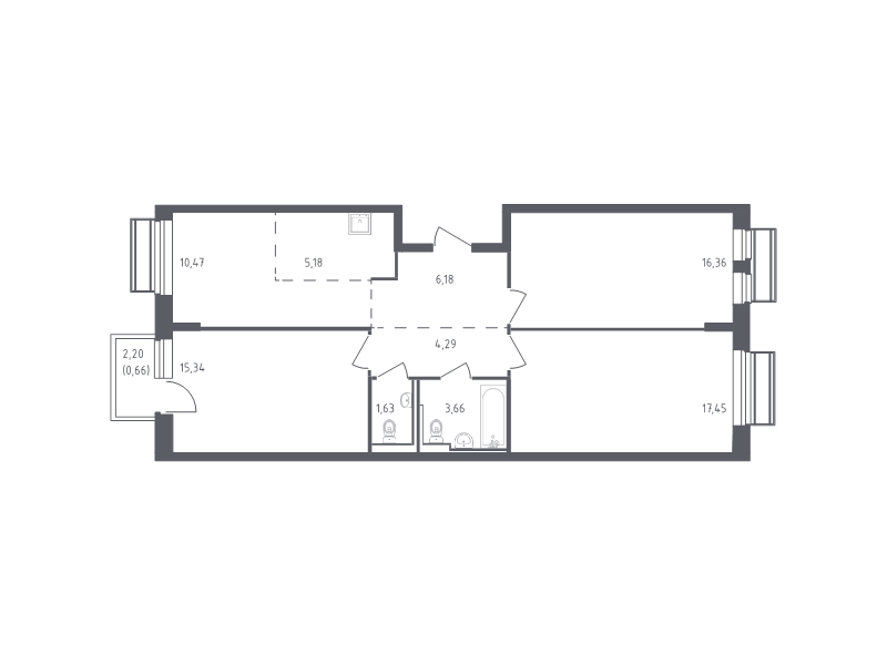 4 ккв (Евро) 81,2 м²