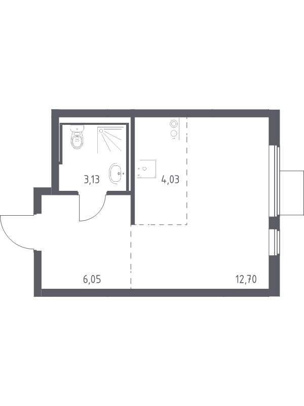 Студия 25,9 м²
