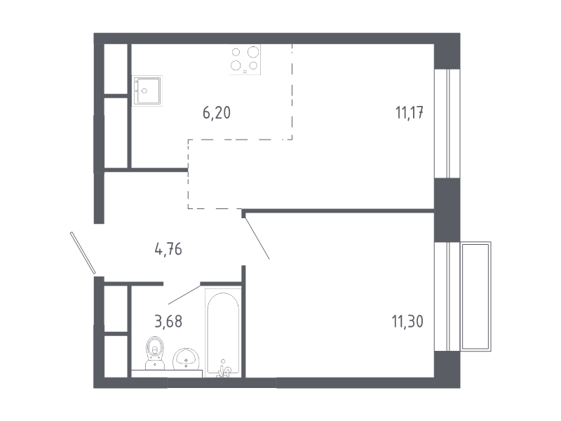 2 ккв (Евро) 36,6 м²