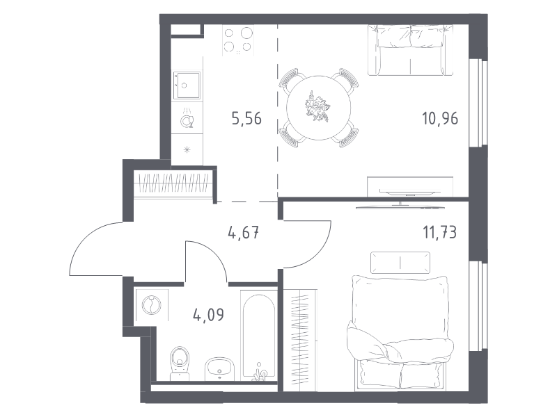 2 ккв (Евро) 37 м²