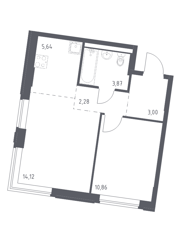 2 ккв (Евро) 39,8 м²