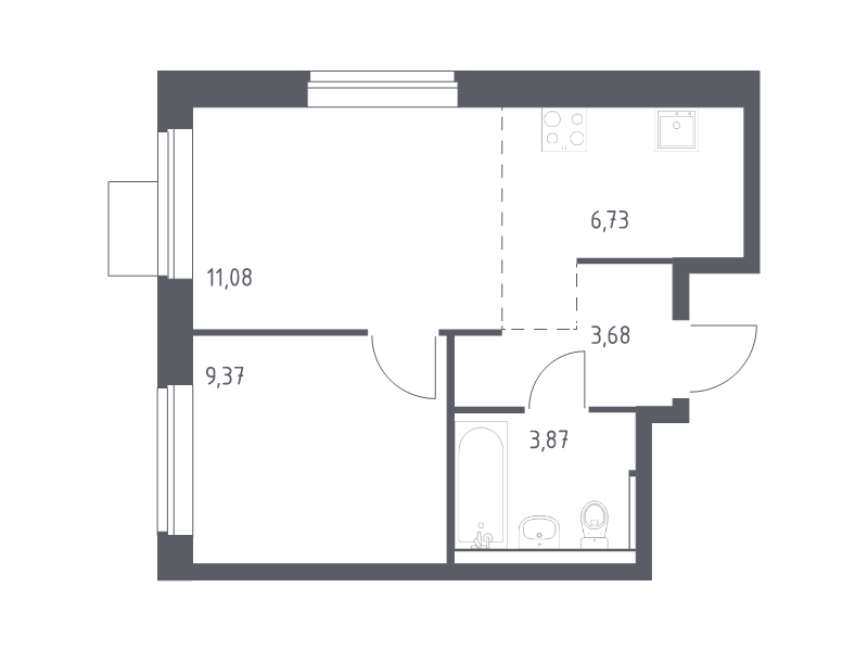 2 ккв (Евро) 34,7 м²