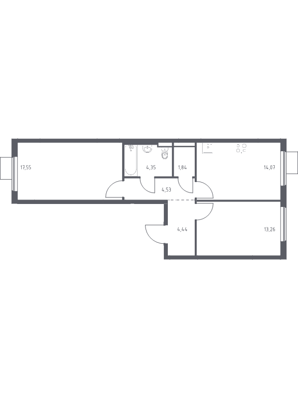 2 ккв 60 м²