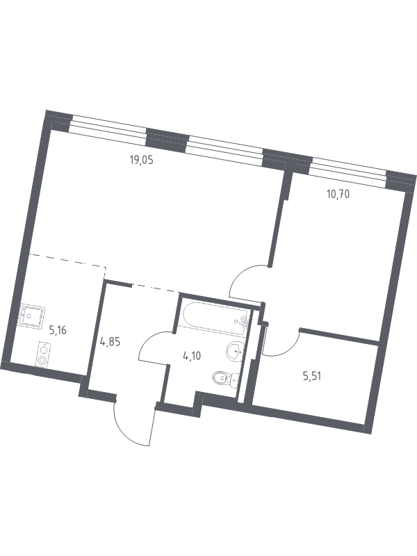 2 ккв (Евро) 49,4 м²