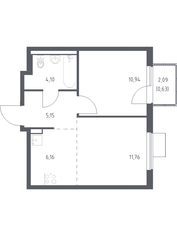2 ккв (Евро) 38,7 м²