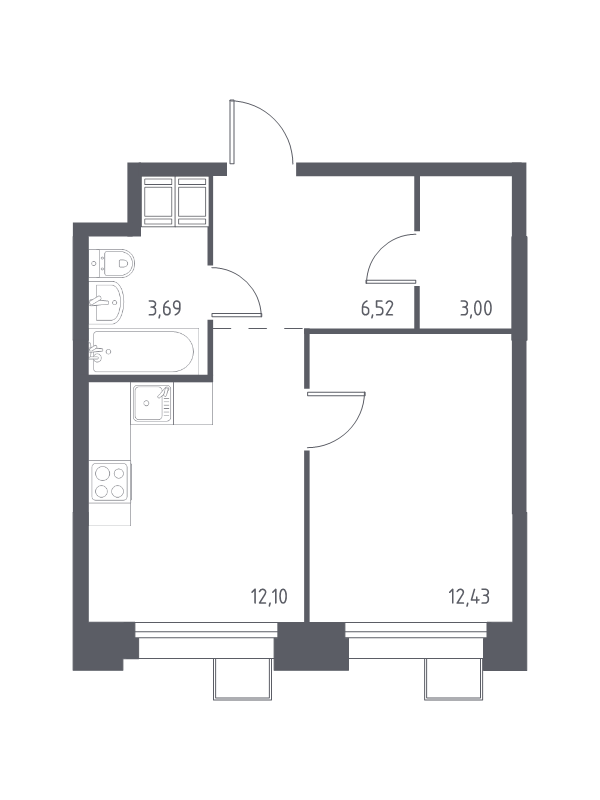 1 ккв 37,5 м²