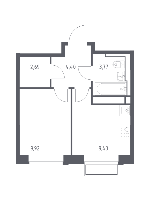 1 ккв 30,2 м²