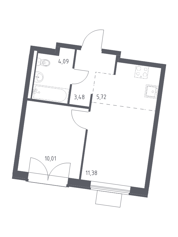 2 ккв (Евро) 34,7 м²