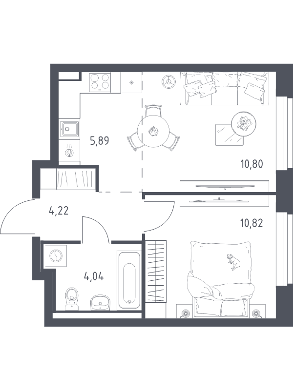 2 ккв (Евро) 35,8 м²