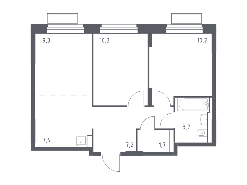 3 ккв (Евро) 50,3 м²