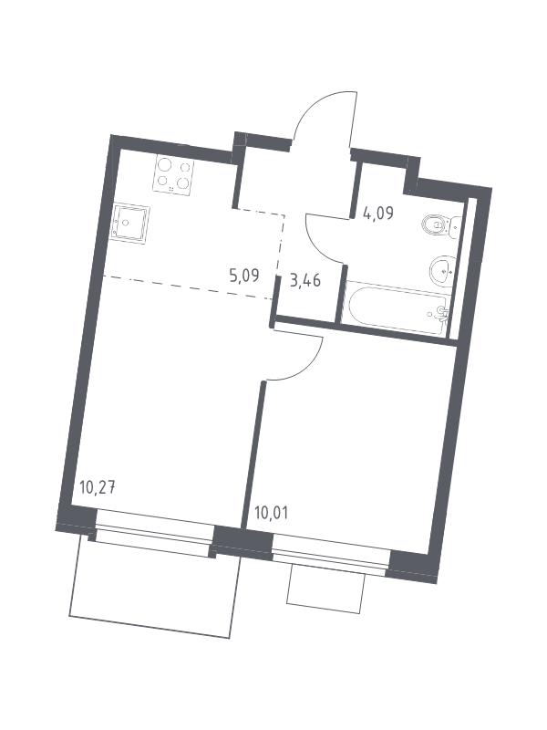2 ккв (Евро) 32,9 м²