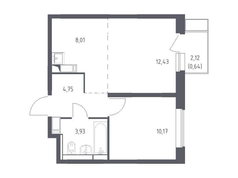 2 ккв (Евро) 39,9 м²