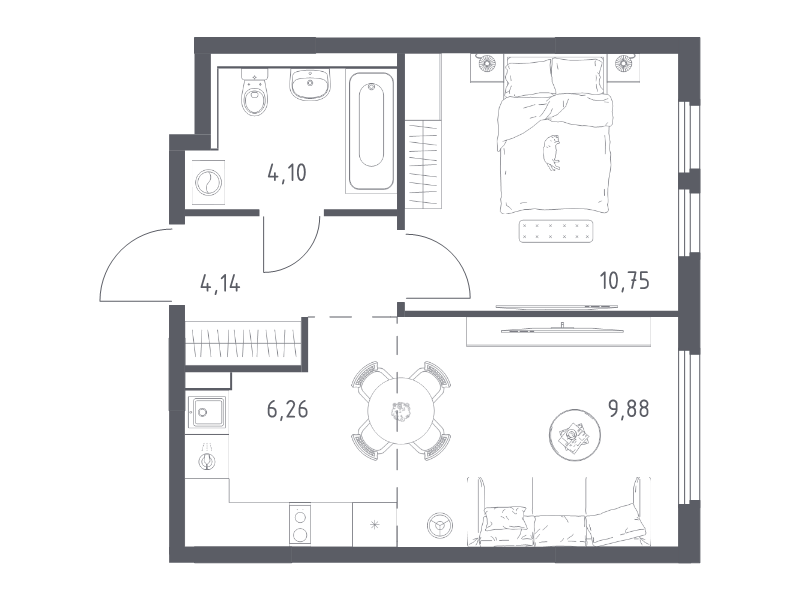 2 ккв (Евро) 35,1 м²