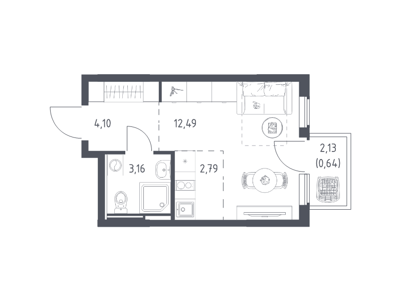 Студия 23,2 м²