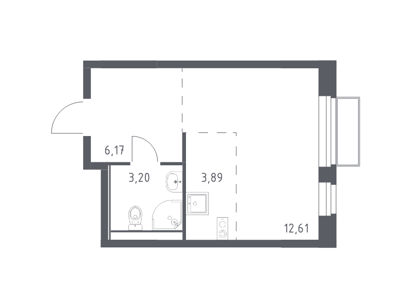 Студия 25,9 м²