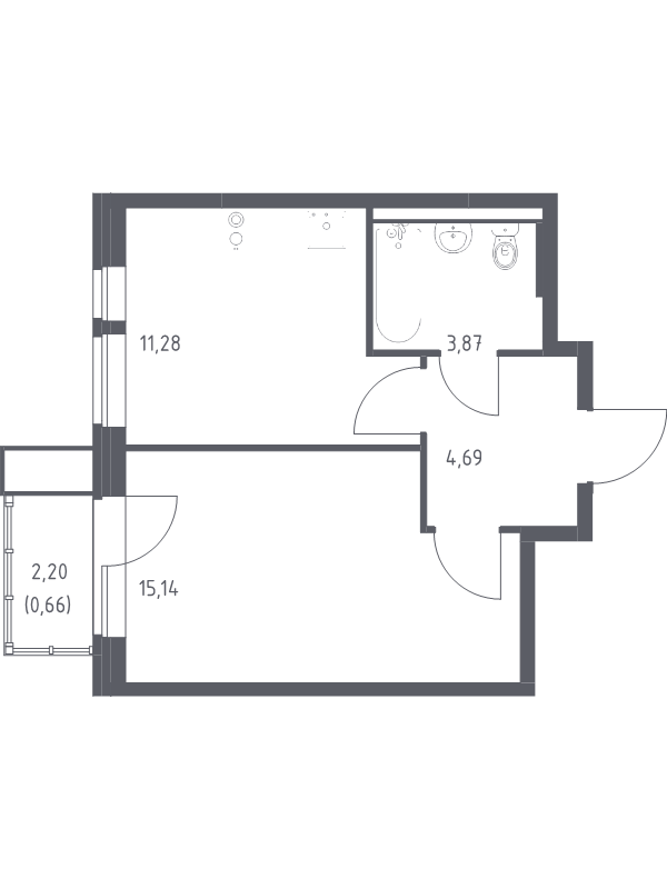1 ккв 35,7 м²