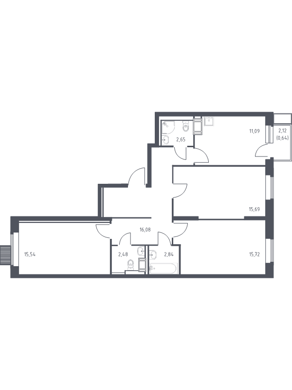 3 ккв 82,7 м²