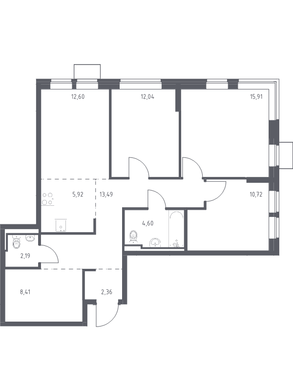 4 ккв (Евро) 88,2 м²