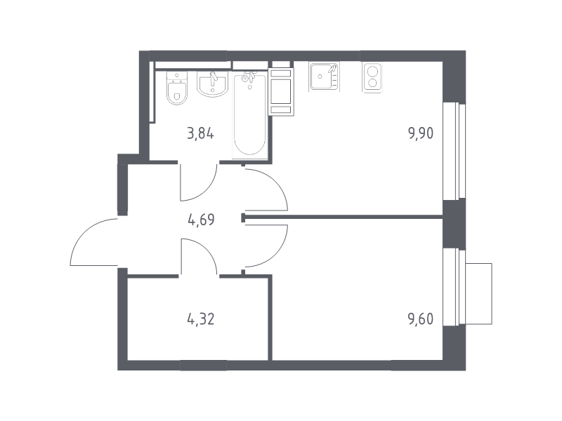 1 ккв 32,4 м²