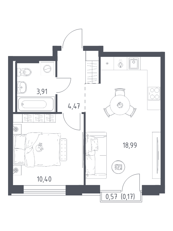 2 ккв (Евро) 37,9 м²