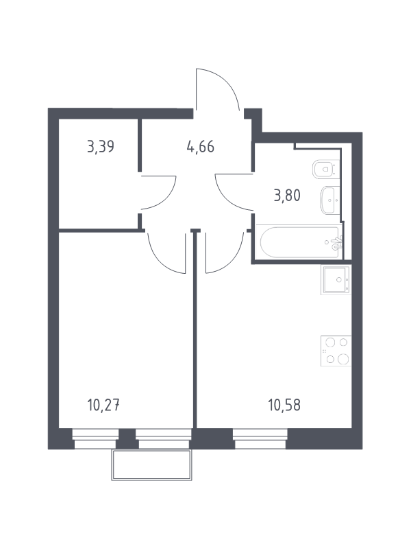 1 ккв 32,9 м²
