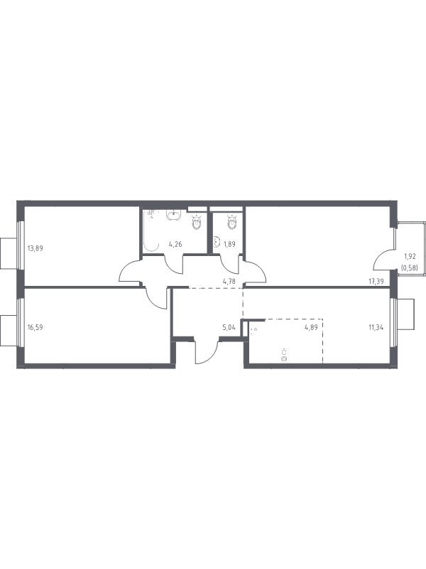 4 ккв (Евро) 80,7 м²