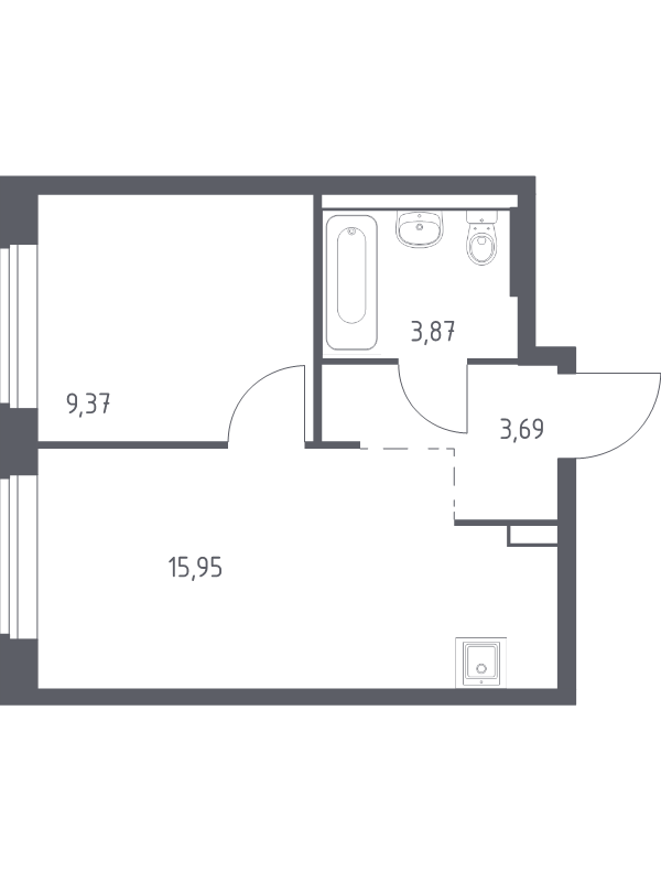 2 ккв (Евро) 32,9 м²