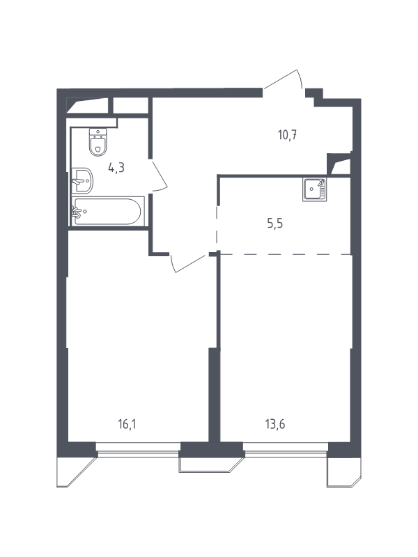 2 ккв (Евро) 49,5 м²