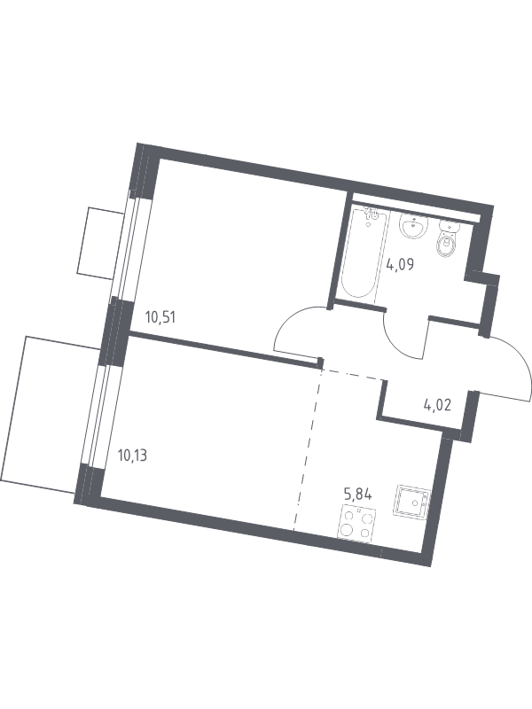 2 ккв (Евро) 34,6 м²