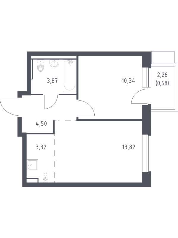 2 ккв (Евро) 36,5 м²