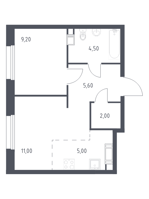 2 ккв (Евро) 37,3 м²