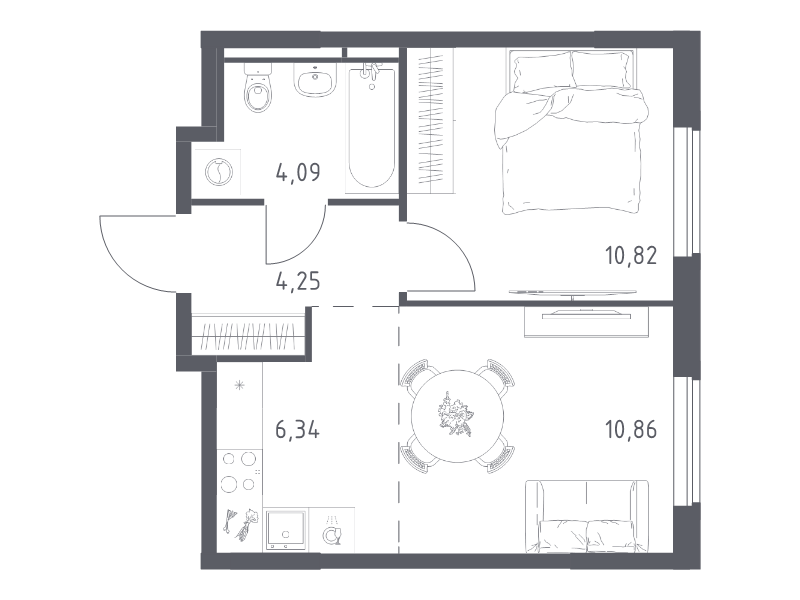2 ккв (Евро) 36,4 м²