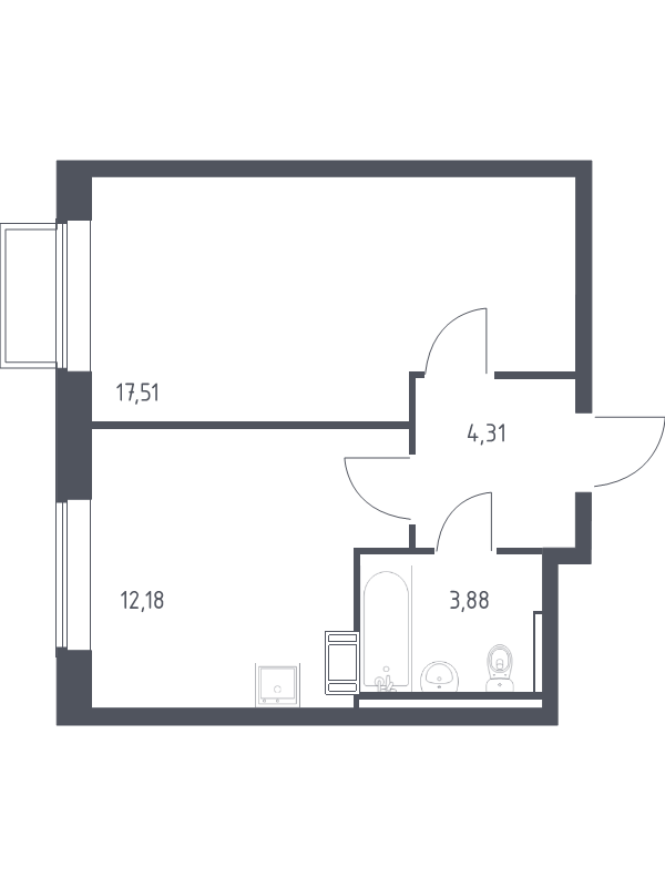 1 ккв 37,7 м²