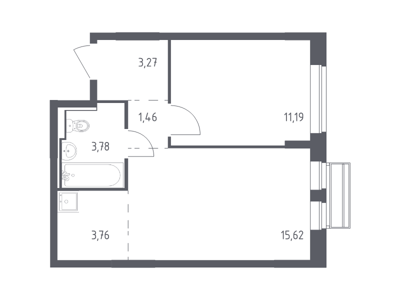 2 ккв (Евро) 39,1 м²