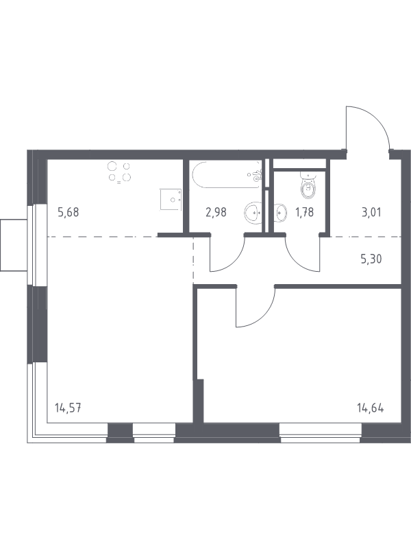 2 ккв (Евро) 48 м²