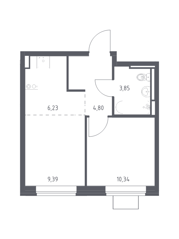 2 ккв (Евро) 34,6 м²