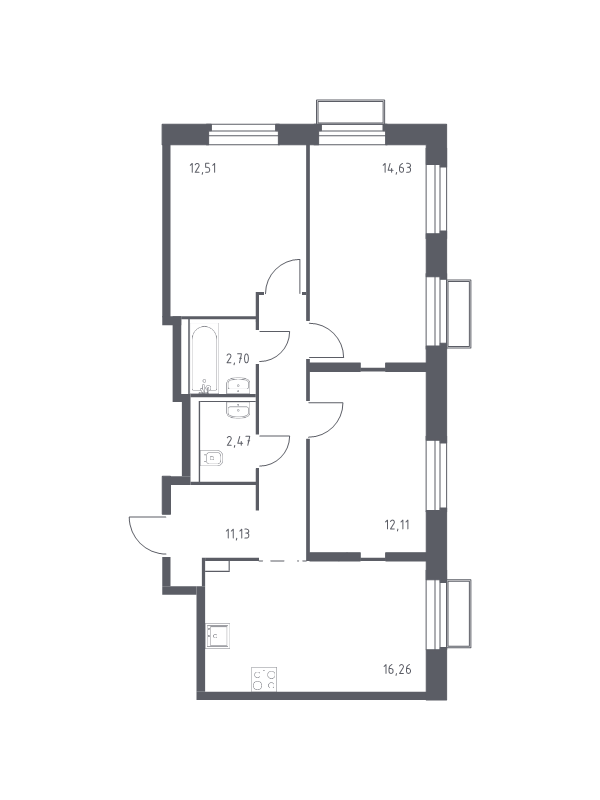4 ккв (Евро) 72,1 м²