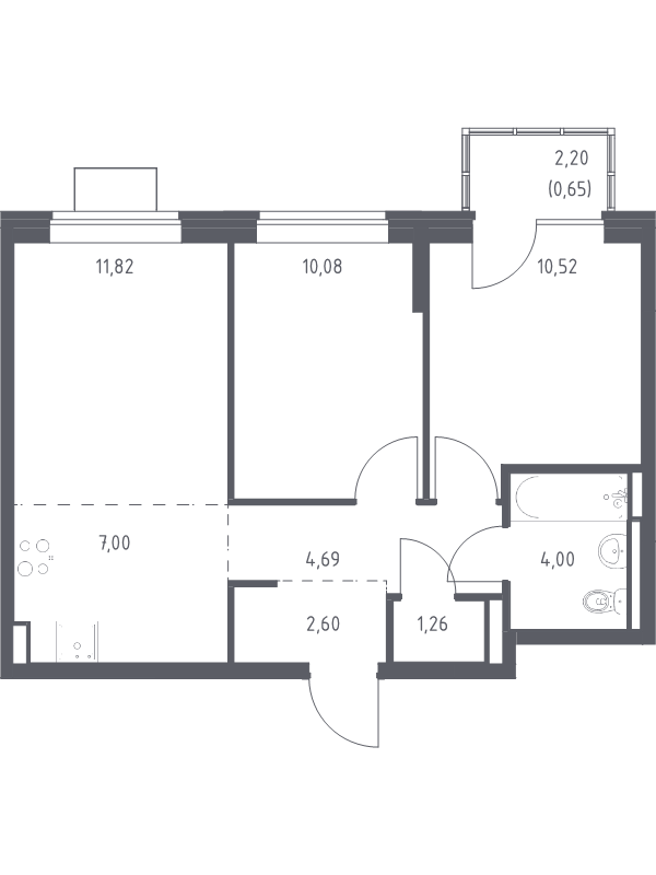 3 ккв (Евро) 52,6 м²