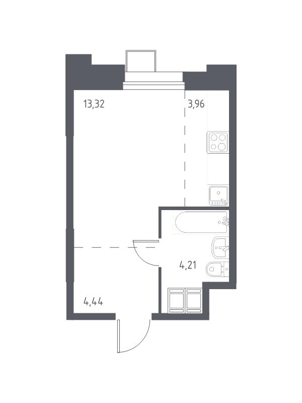 Студия 26 м²