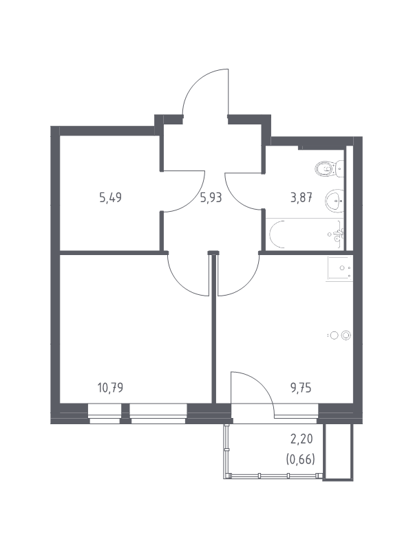 1 ккв 36,5 м²