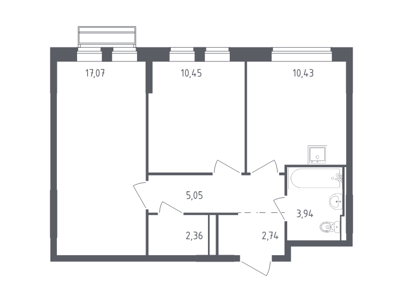 2 ккв 52 м²