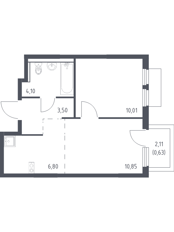 2 ккв (Евро) 35,9 м²