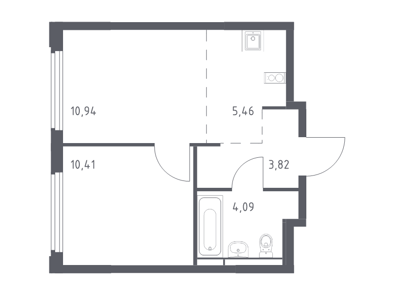 2 ккв (Евро) 34,7 м²