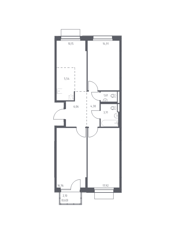 4 ккв (Евро) 81,6 м²