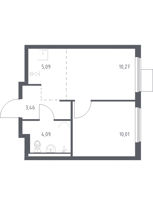 2 ккв (Евро) 32,9 м²
