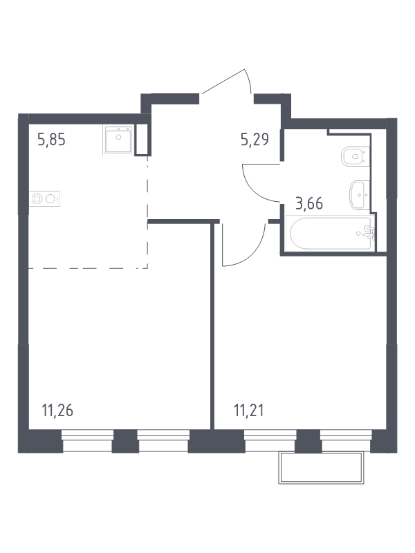 2 ккв (Евро) 37,6 м²